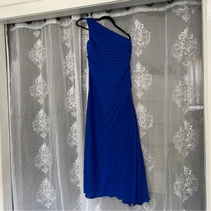 Pleated Asymmetrical Hem Dress